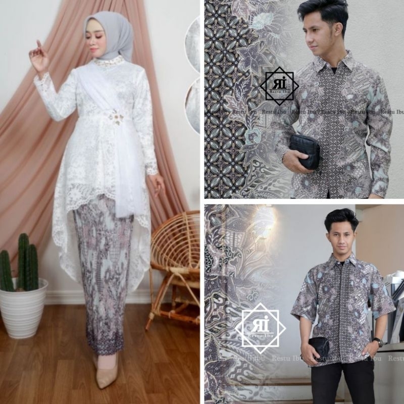 COUPLE KEBAYA LESTI HIJAB SELENDANG/SET KEBAYA LESTI COUPLE KEMEJA BATIK/BATIK COUPLE KEBAYA MODERN/