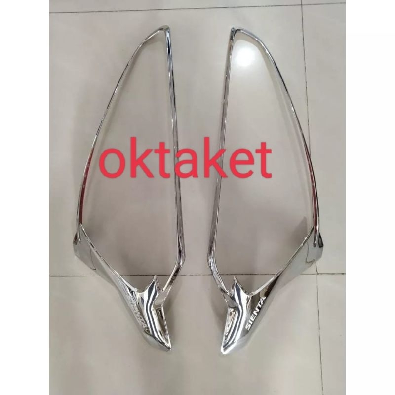 Garnish lampu depan Sienta 2016 2018 2020 2023  Hitam &amp; Chrome jsl