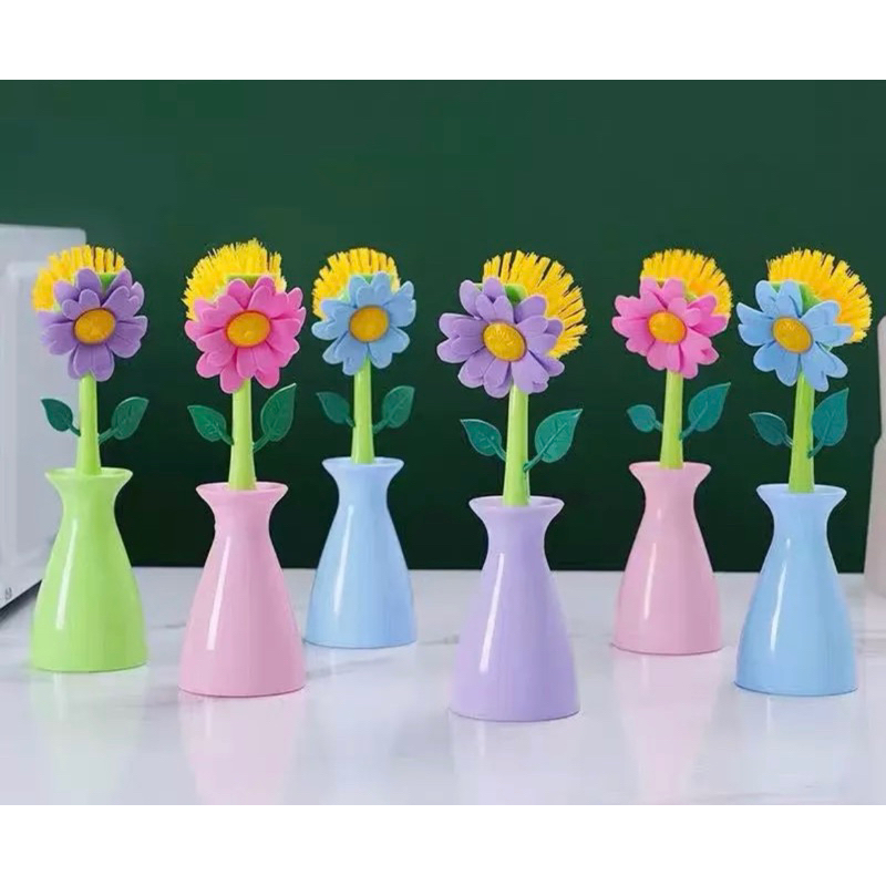 Sikat bunga Matahari ungu sikat cuci piring serbaguna