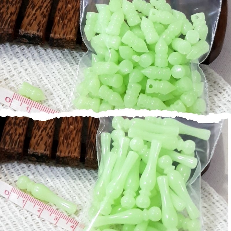 25 ~ 75 biji Manik FOSFOR Mote Monte Pembatas Tasbih Fosfor Glow In The Dark Bahan Membuat Tasbih