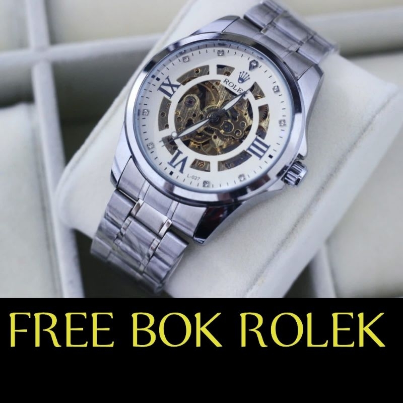 Jam Tangan Otomatis Pria Rolex8227 Arloji casual pria Paket lengkap termurah