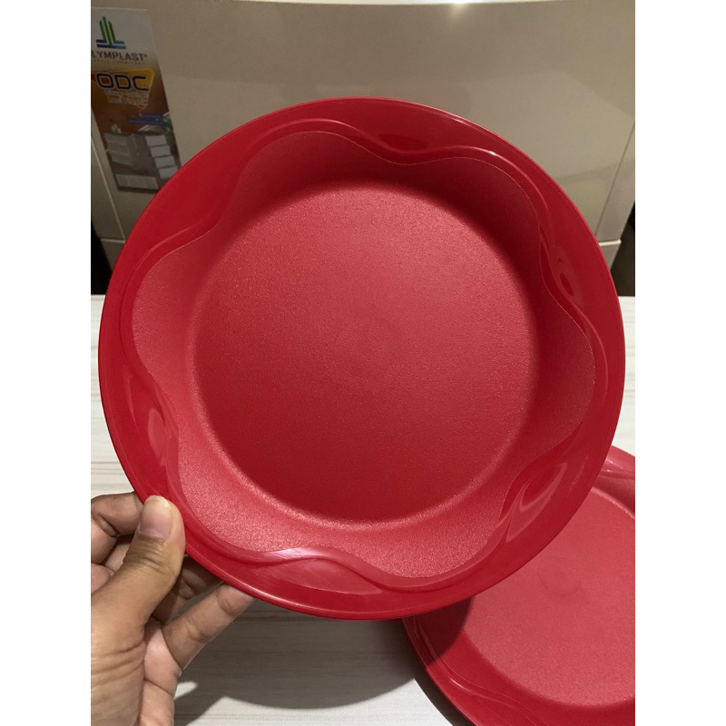 Harga Ecer per 1 Pcs OH (Open House) Dessert Plate Tupperware -Merah/Piring Tupperware