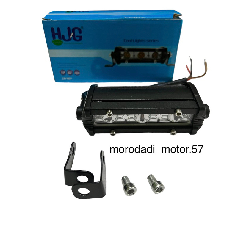 Lampu sorot HJG 3 mata slim lurus led bar universal semua motor offroad dll