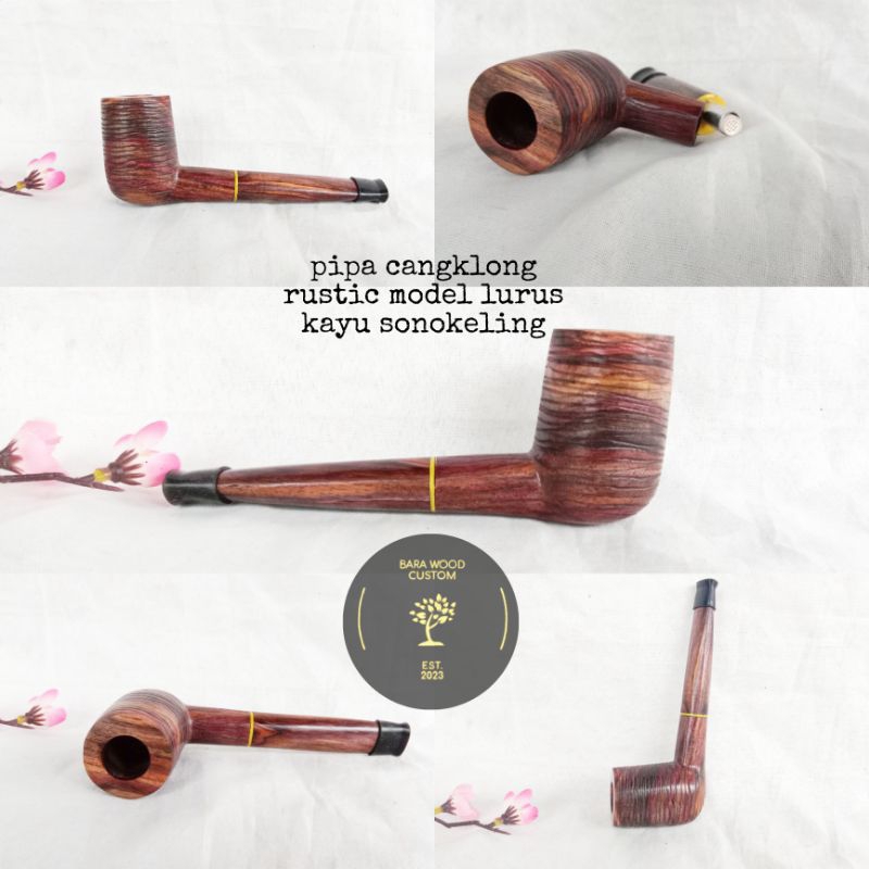 pipa kayu sonokeling model lurus