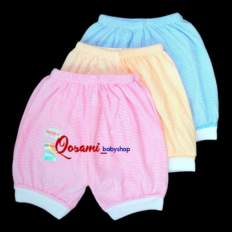 USAGI 3 pcs Celana Salur Pendek Bayi Newborn SNI