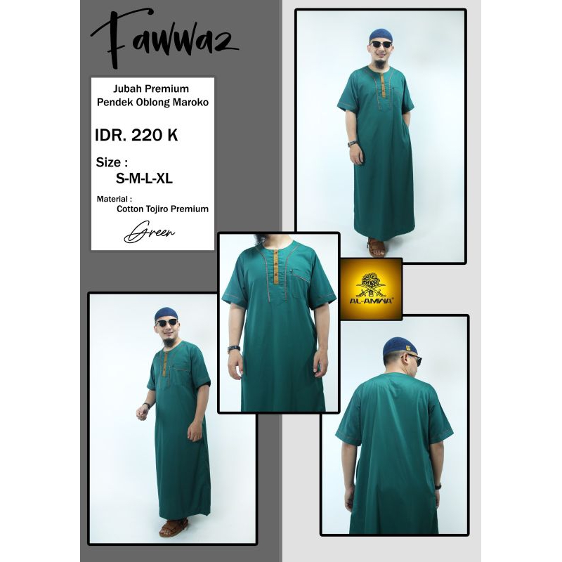 Jubah Maroko Al Amwa Lengan Pendek Oblong Terbaru-Gamis Jubah Pria Al Amwa Terbaru