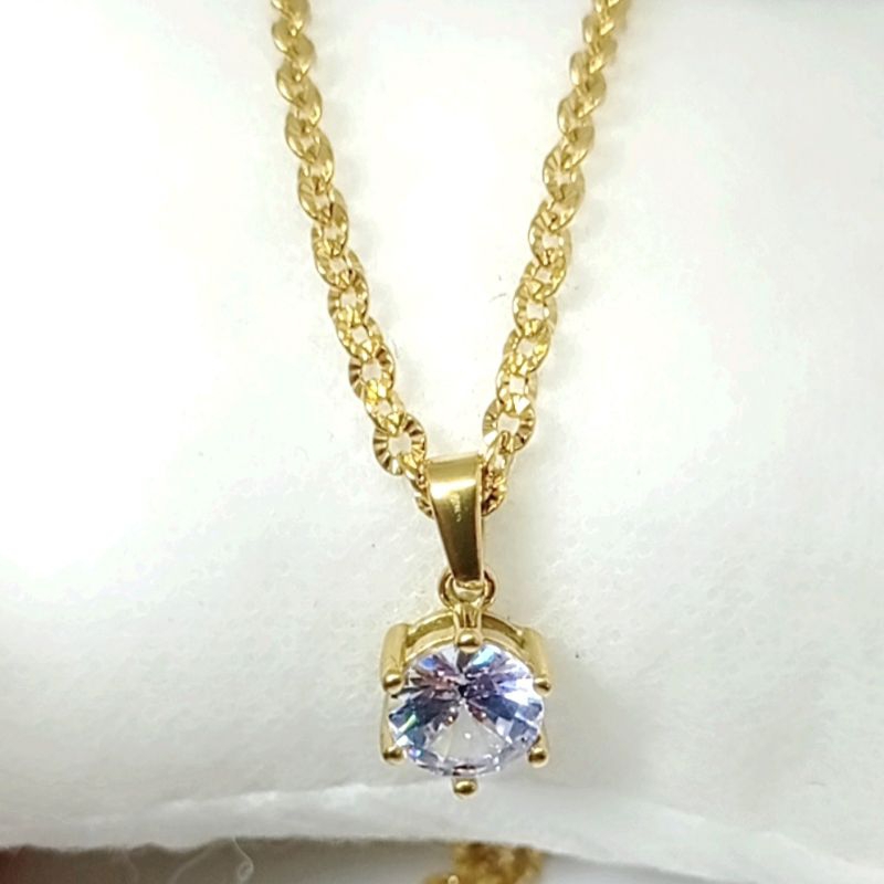 Kalung liontin titanium mata diamond kalung nuri