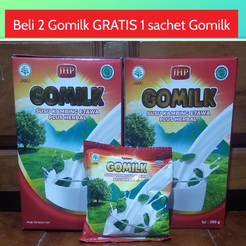 

GOMILK Beli 2 GRATIS 1 GOMILK sachet GOMILK Susu kambing etawa herbal 100% ASLI harga GROSIR!!