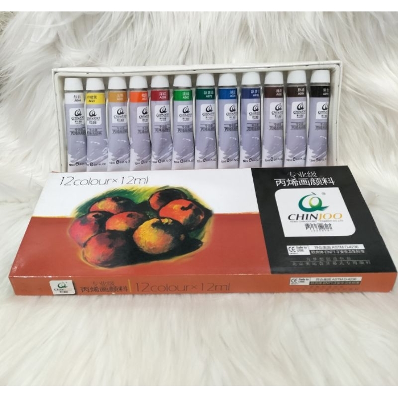 

Cat Acrylic paint CHINJOO HEBEI ART PIGMENT Green bamboo art supplies 12 colour x 12ml