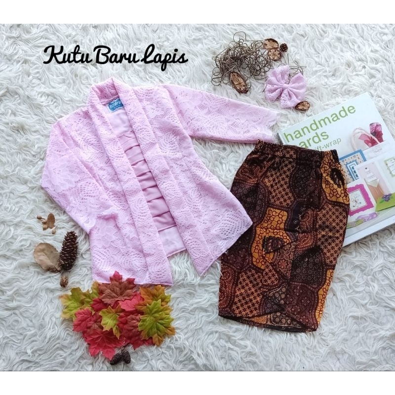 kebaya kutu baru lapis/kebaya melayu modern/kebaya brokat anak/kebaya anak/kebaya bayi/kebaya newborn