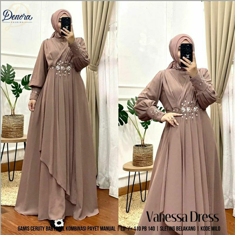 Vanessa Dress Ceruty mix Payet by Denora
