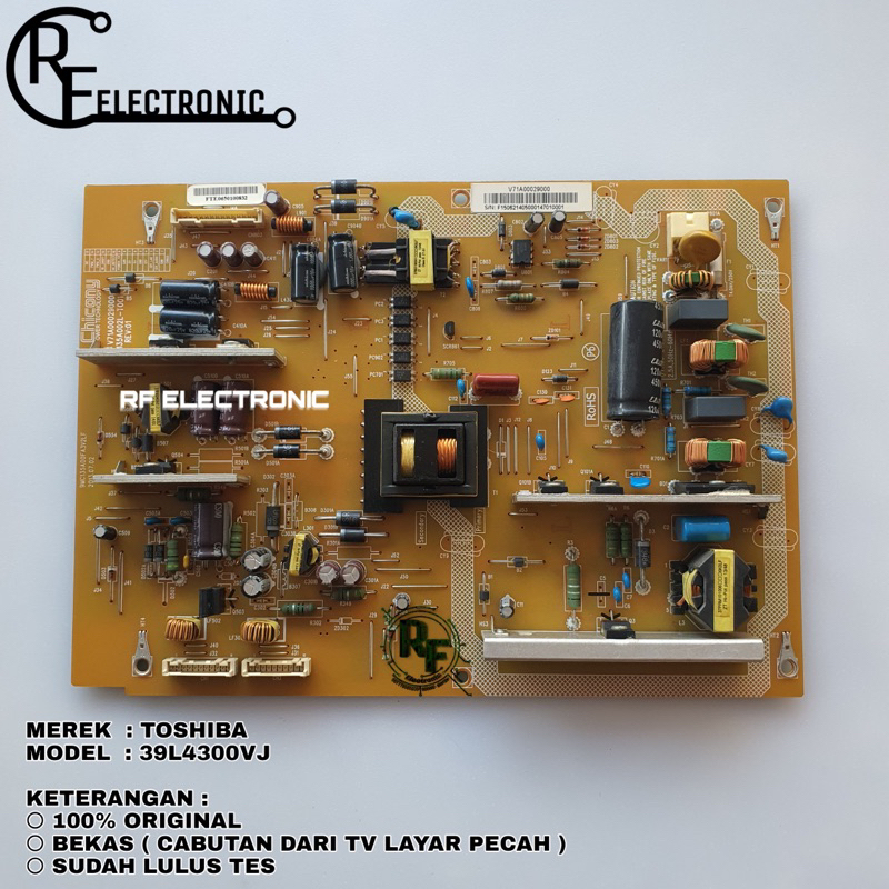 PSU POWER SUPPLY MESIN TV LED TOSHIBA 39L4300VJ 39L4300 VJ