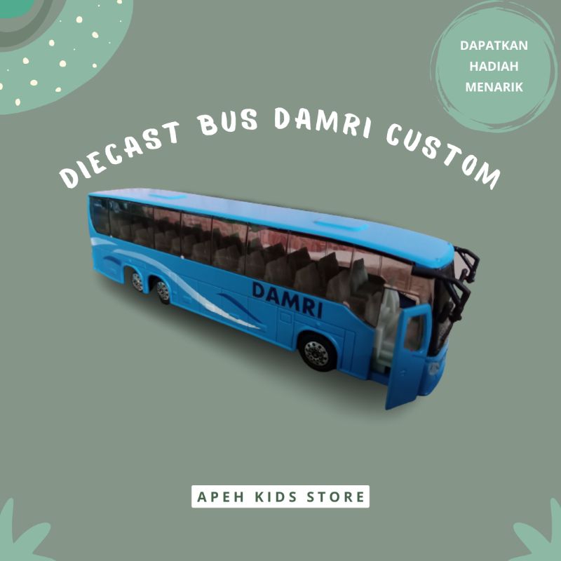 Diecast Bus Damri Bandung bahan metal