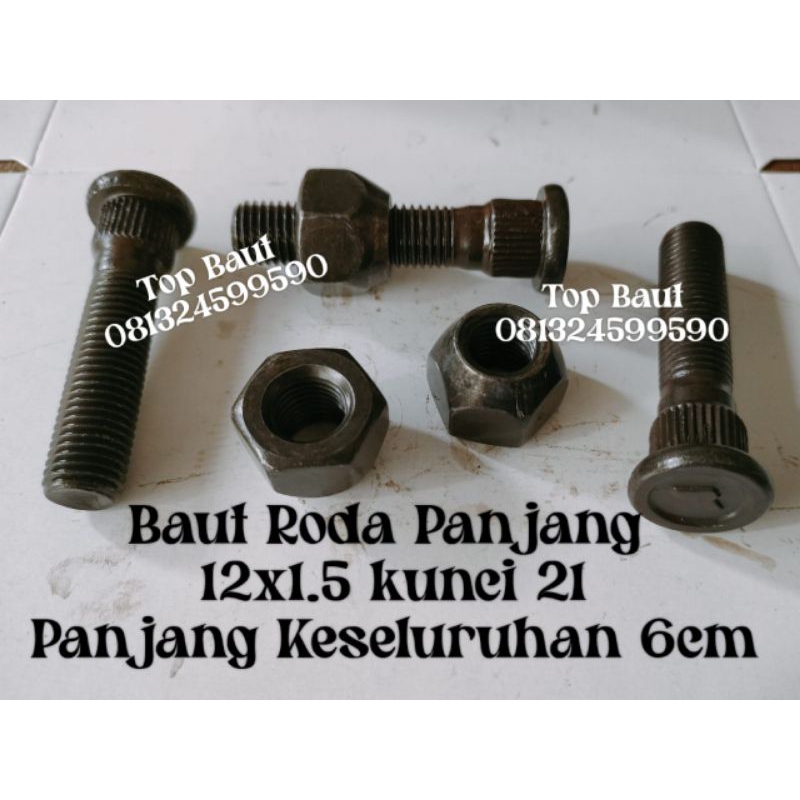 MINIMAL ORDER 10 PCS baut roda toyota panjang 6cm baut mur roda toyota panjang 6 cm baut roda kijang