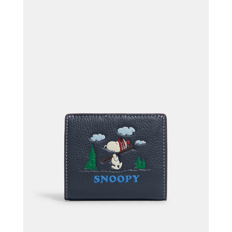 Coach X Peanuts Snap Wallet With Snoopy Ski Motif (CF251)