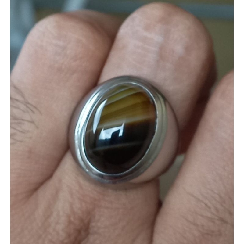 cincin batu akik yaman madu yaman original