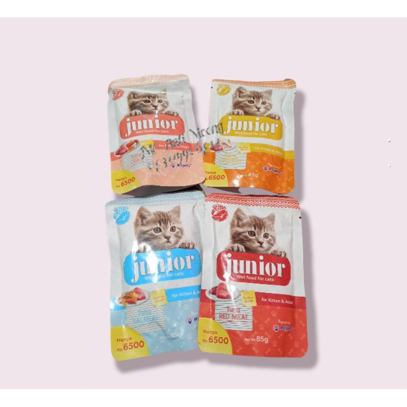 junior pouch makanan kucing murah