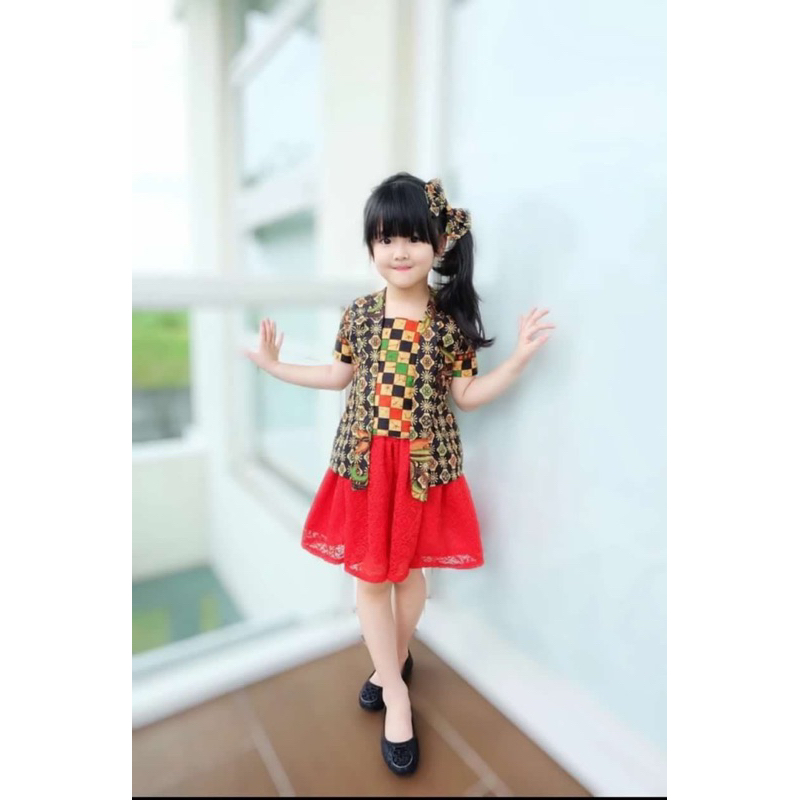 Kebaya anak Sania Aulia new born- dewasa / Setelan kebaya kutubru anak modern / Atasan batik bawahan