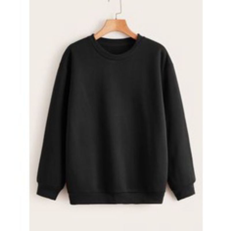 SWEATER POLOS OVERSIZE | CREWNECK SWEATER BASIC POLOS | UNISEX PRIA WANITA