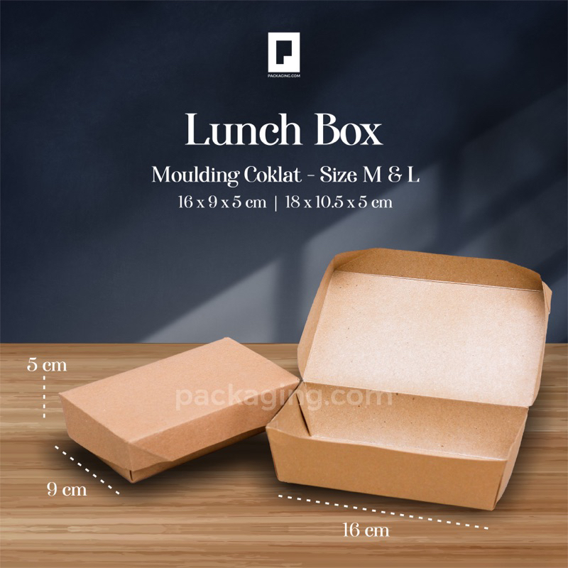 Lunch Box Coklat Kraft Polos Size M/Lunchbox Instant /Lunchbox Coklat Polos/Lunchbox Coklat Uk. 16x9