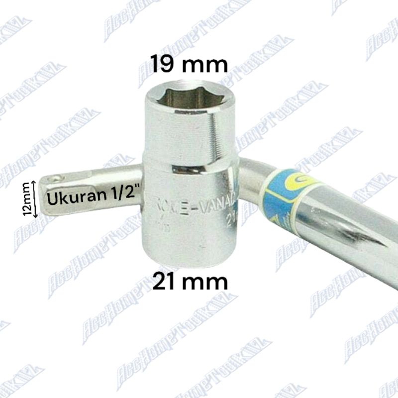 STANG KUNCI RODA TARIK L PANJANG FLEKSIBEL DOUBLE SOCKET 19&quot; &amp; 21&quot;  ALAT PEMBUKA BAUT BAN MOBIL