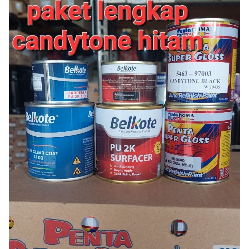 CAT PAKET LENGKAP PENTA SUPER GLOSS CANDYTONE BLACK - CANDY HITAM