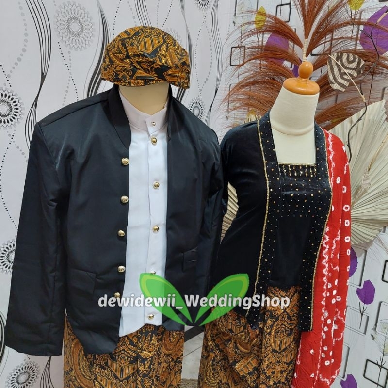 [1set] Sepasang Baju Adat / Baju Prewed || Hewes - Domas Payet / Selendang Jumputan