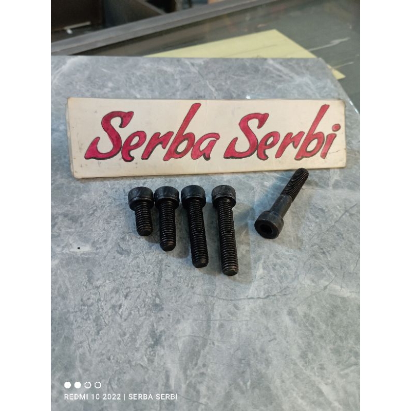 {L8} Baut L hitam baja kunci 6mm /pcs