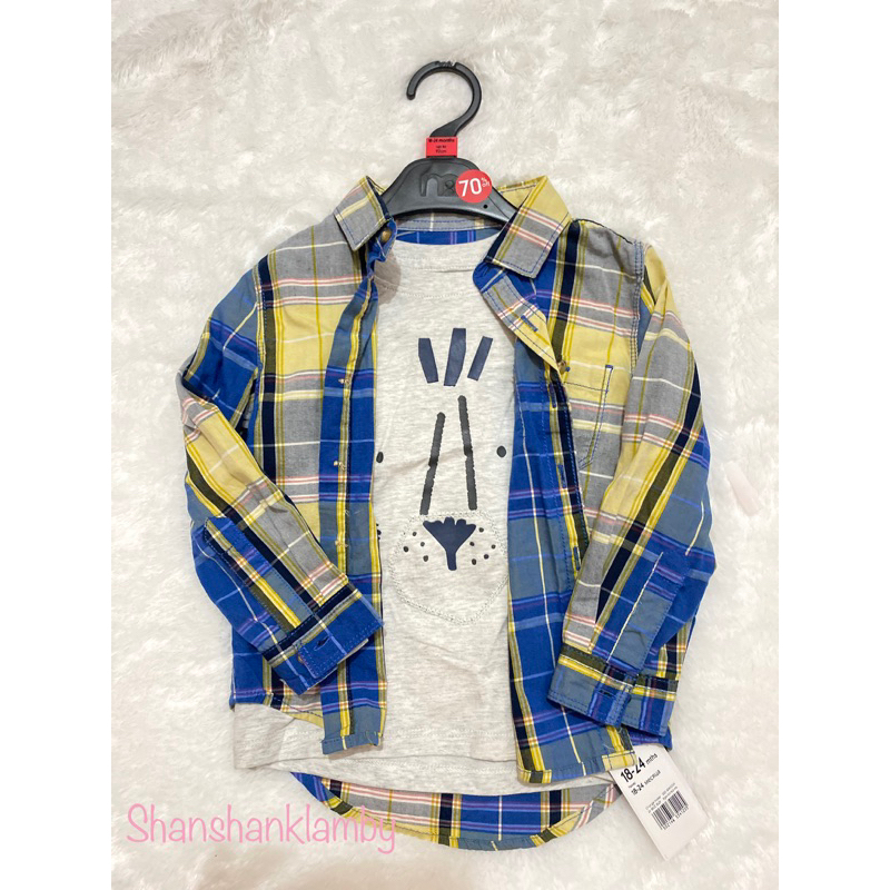 MOTHERCARE SALE 70% SET SHIRT AND TSHIRT KEMEJA DAN KAOS