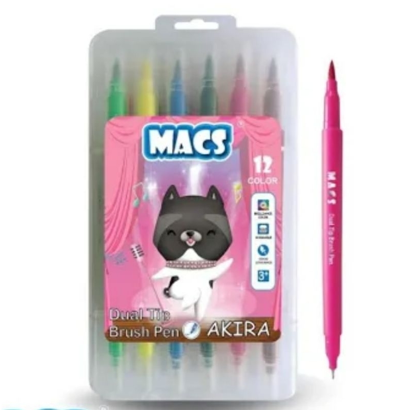 

Dual Tip Brush Pen 12 Warna Macs