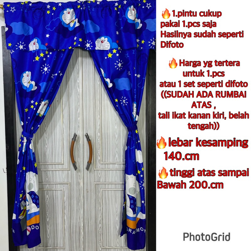 Gorden pintu serut belah tengah 140x200