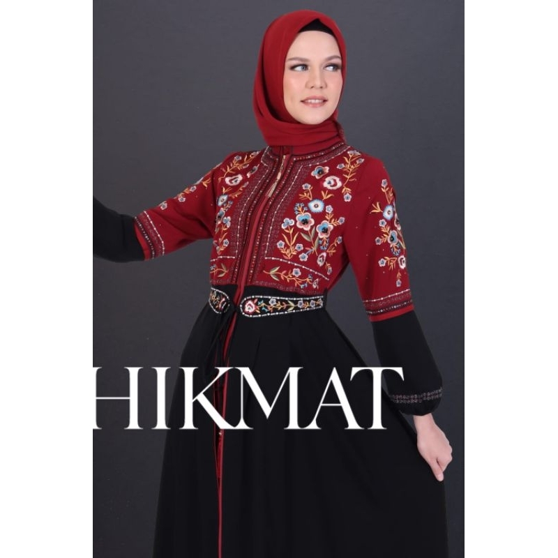 Neniku Abaya Hikmat Fashion A3955 maroon