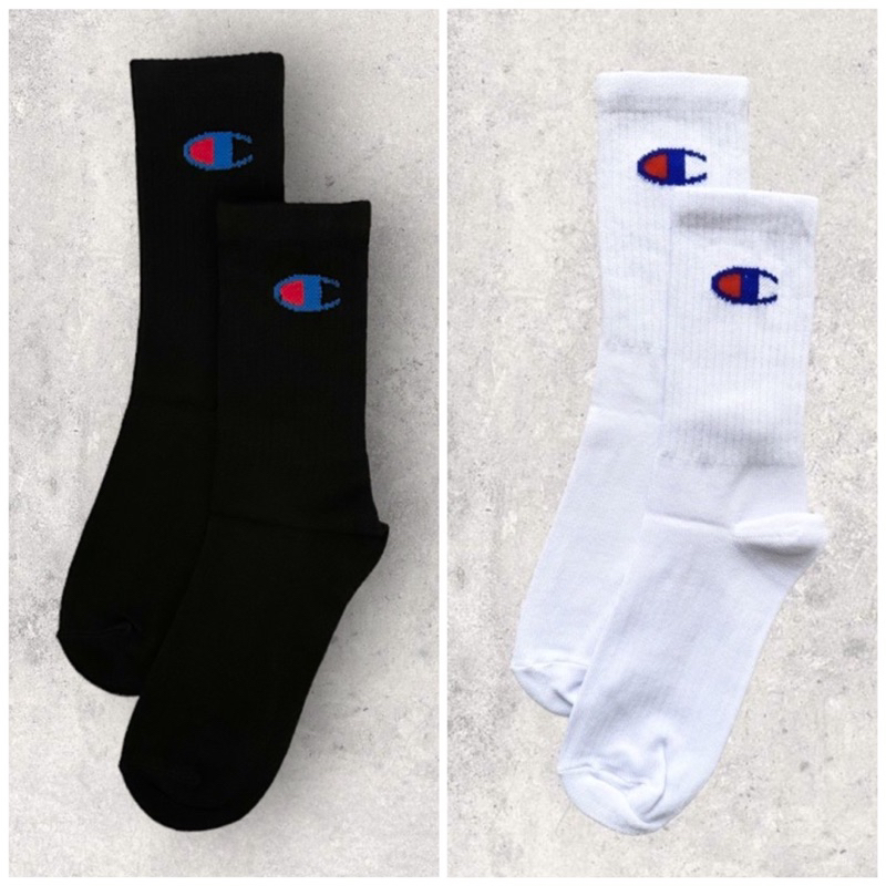 KAOS KAKI PANJANG MOTIF CHAMPION HITAM PUTIH