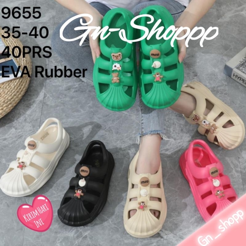 Sandal Wanita Eva Rubber Super Ringan import 9655