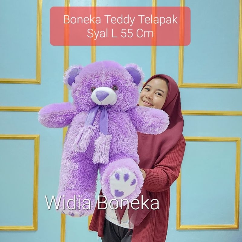 Boneka Teddy Bear Telapak Syal L 55 Cm