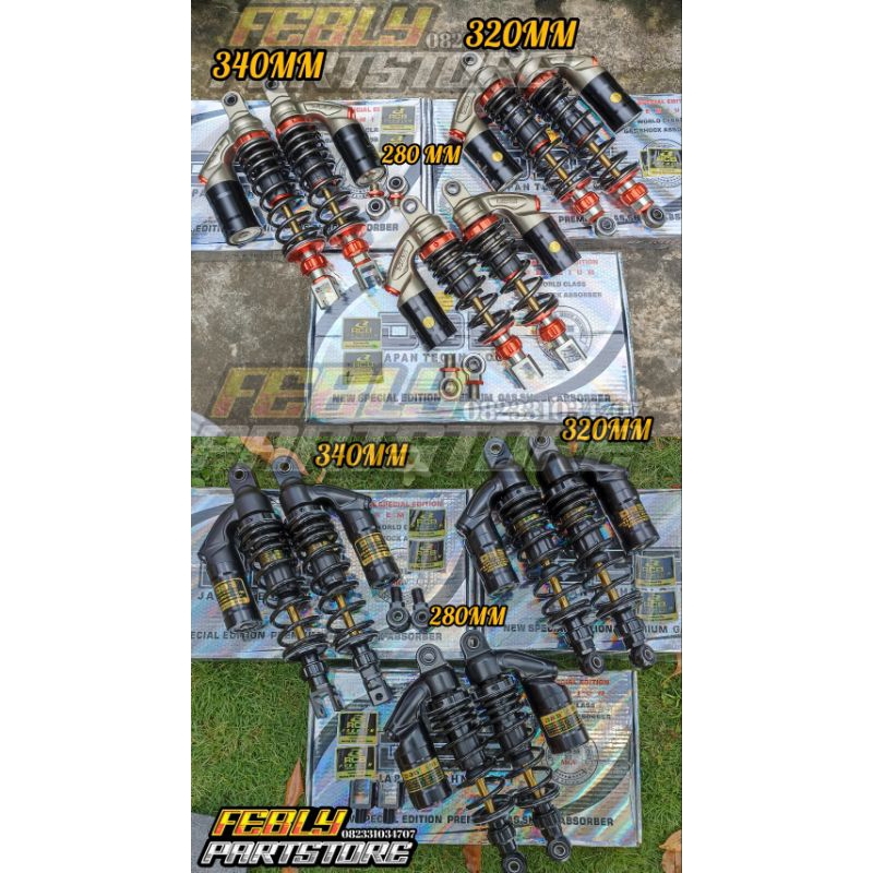 SHOCK SKOK SHOK BELAKANG DBS MODEL RCB V SERIRES TITANIUM GREY AS GOLD PREMIUM BLACK SERIES AS GOLD 