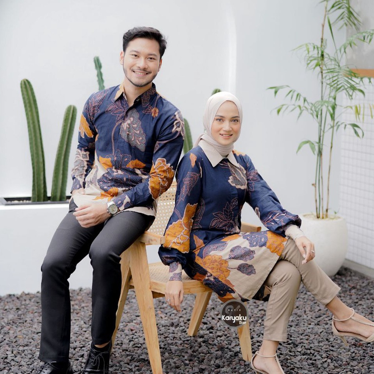 Batik Couple Modern Tunik Batik Wanita Atasan Batik Kerja Kantor Wanita