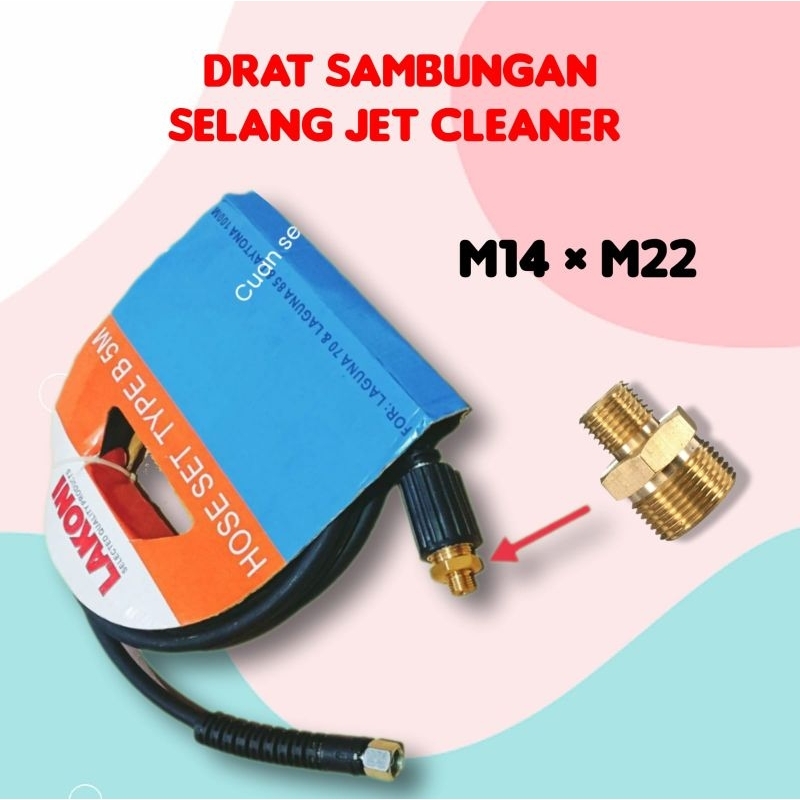 nepel sambungan selang jet cleaner high pressure M22×M14 lakoni Laguna 70