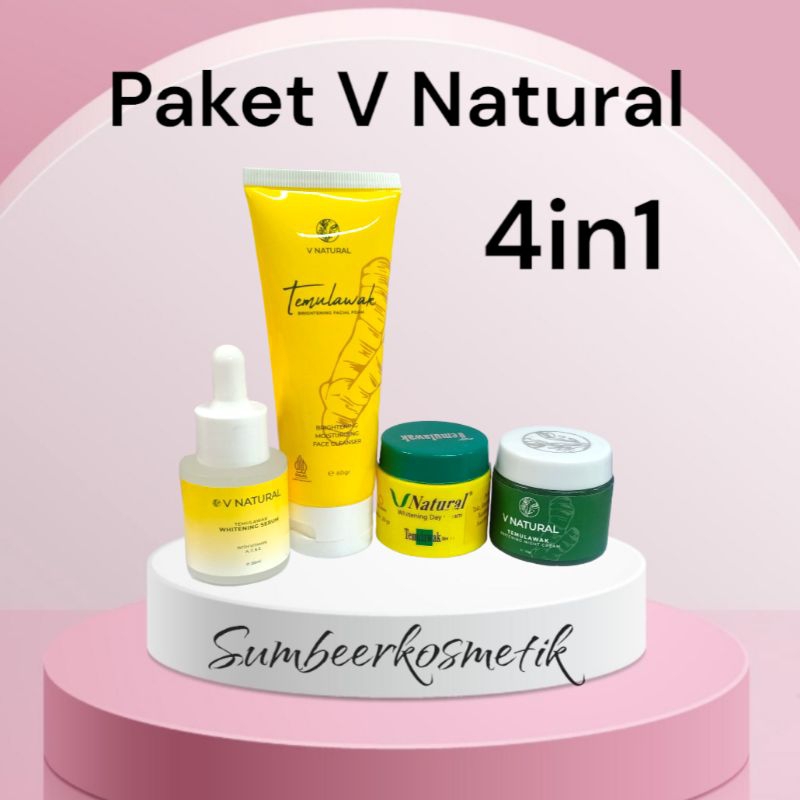 Paket Cream V Natural Temulawak - Series 4in1 Original