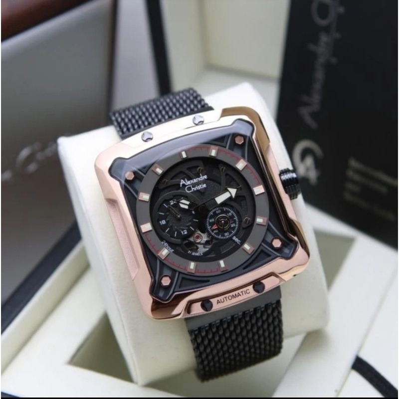 ORIGINAL GARANSI RESMI 1 TAHUN JAM TANGAN PRIA ALEXANDRE CHRISTIE AUTOMATIC RANTAI PASIR ARLOJI WATC