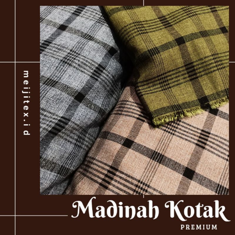 ( Update Warna 2024 )Kain Katun Madinah Motif Kotak-Kotak / Katun Madinah Premium ( lebar 150cm )