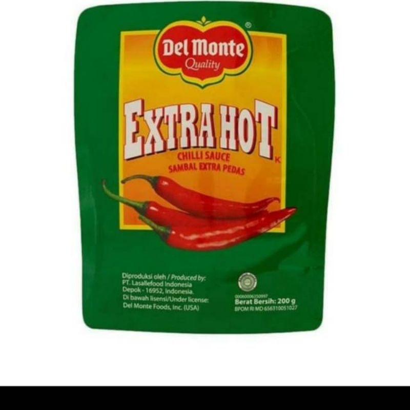 

DELMONTE EXTRA HOT SAUCE STANDING POUCH 200 GRAM