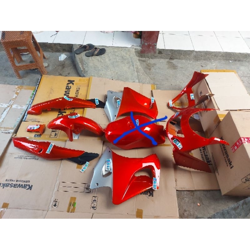 BODY SET FAIRING BARONG BODY SAYAP NINJA RR OLD ORANGE ORIGINAL BARU