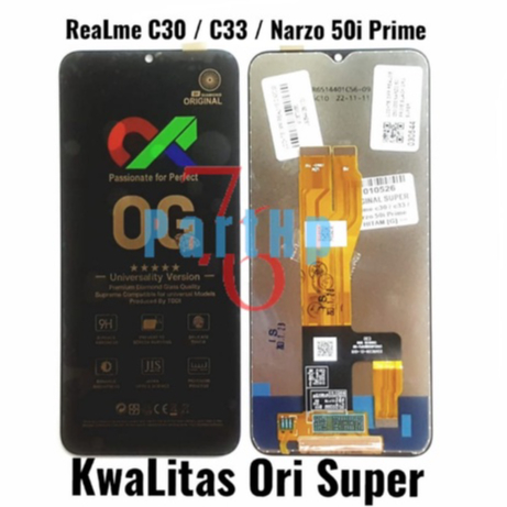 Lcd Touchscreen Fullset Kwalitas Ori Super Realme C 30 - C 33 - Narzo 50 i Prime  - Hitam