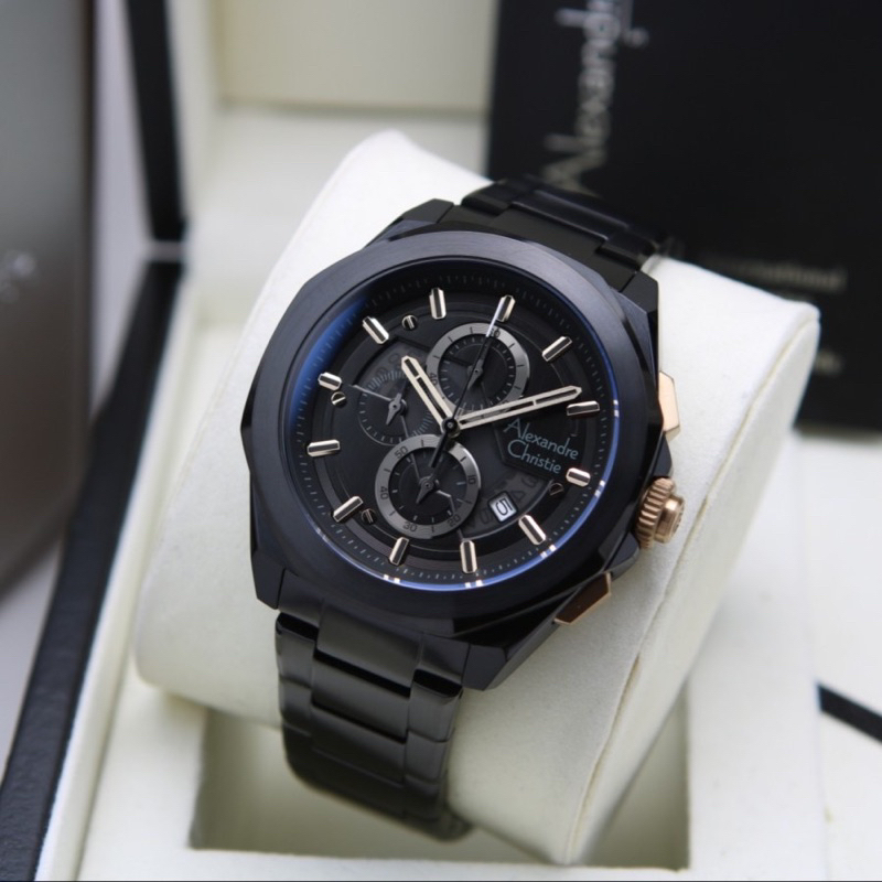Jam tangan Alexandre Christie Ac 6645 rantai stainless original