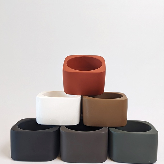 Bevel Planter / Concrete Pot Kaktus Sukulen Dekorasi Aesthetic Minimalis Dekor Estetik