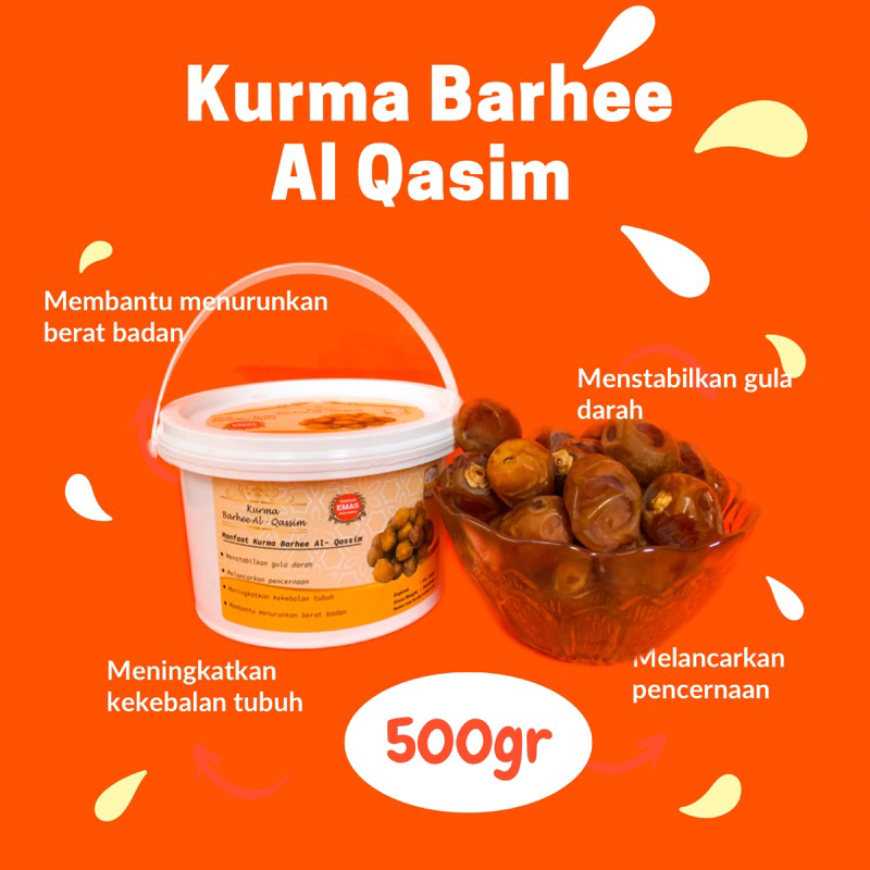 

kurma barhee 500gram berhadiah emas