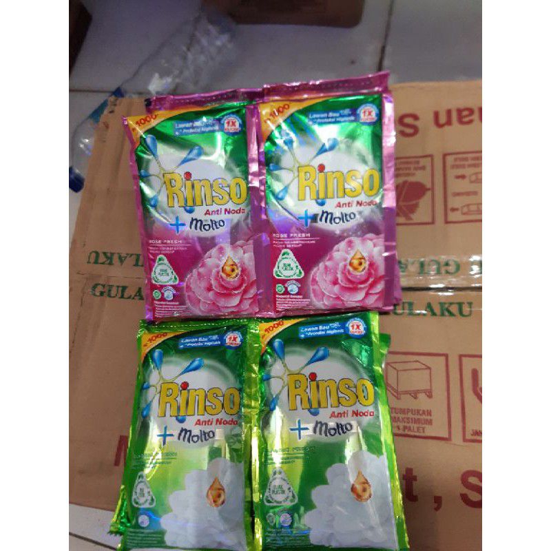 rinso cair sachet hijau 38ml dus /rinso cair sachet merah 38ml dus / rinso cair eceran 1000