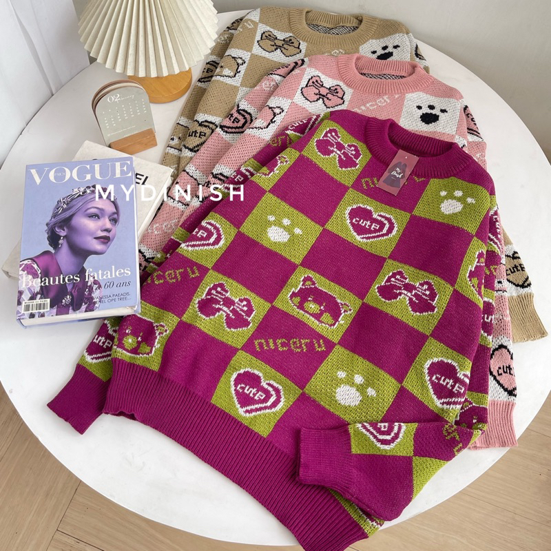 Azizah Sweater Rajut Wanita Motif Panda