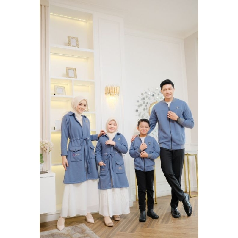 Jaket Diamond Family Series Alietha | Jacket couple tebal diamond | Jaket Muslimah panjang | Jaket diamond Alietha Mom Girl